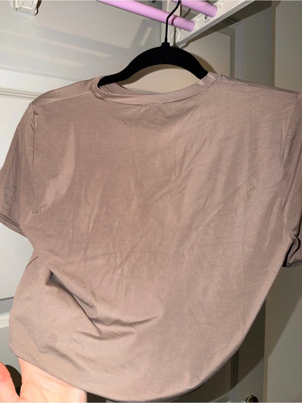 SOLD‼️ lululemon Wundermost Crew Neck T Shirt Cropped Light Brown Great used